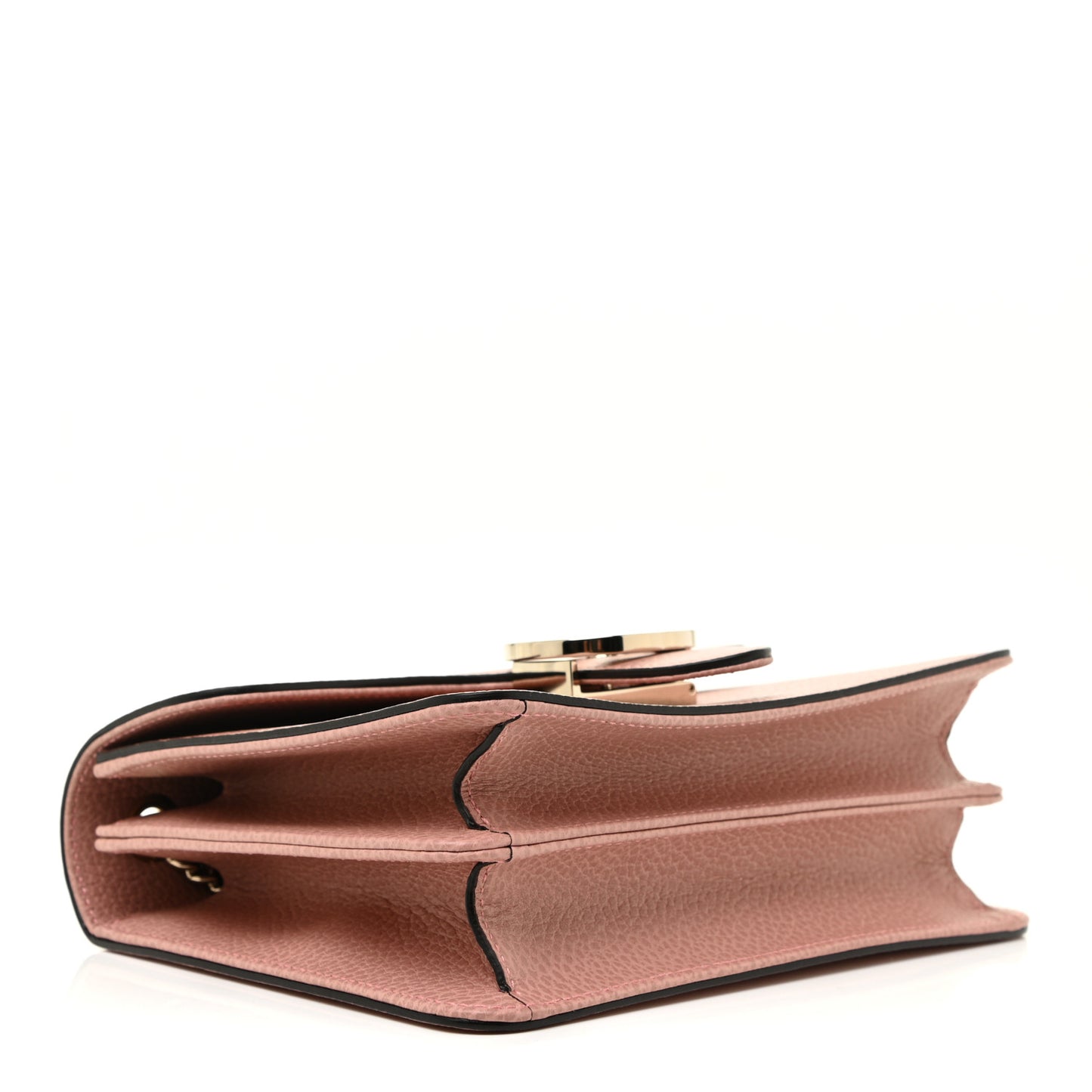 Dollar Calfskin Small Interlocking G Shoulder Bag Soft Pink