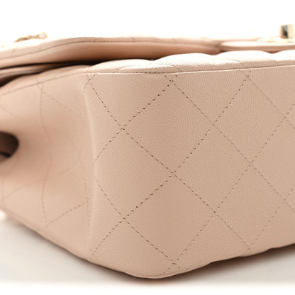 Chanel Caviar Quilted Jumbo Double Flap Light Beige 9 of 13