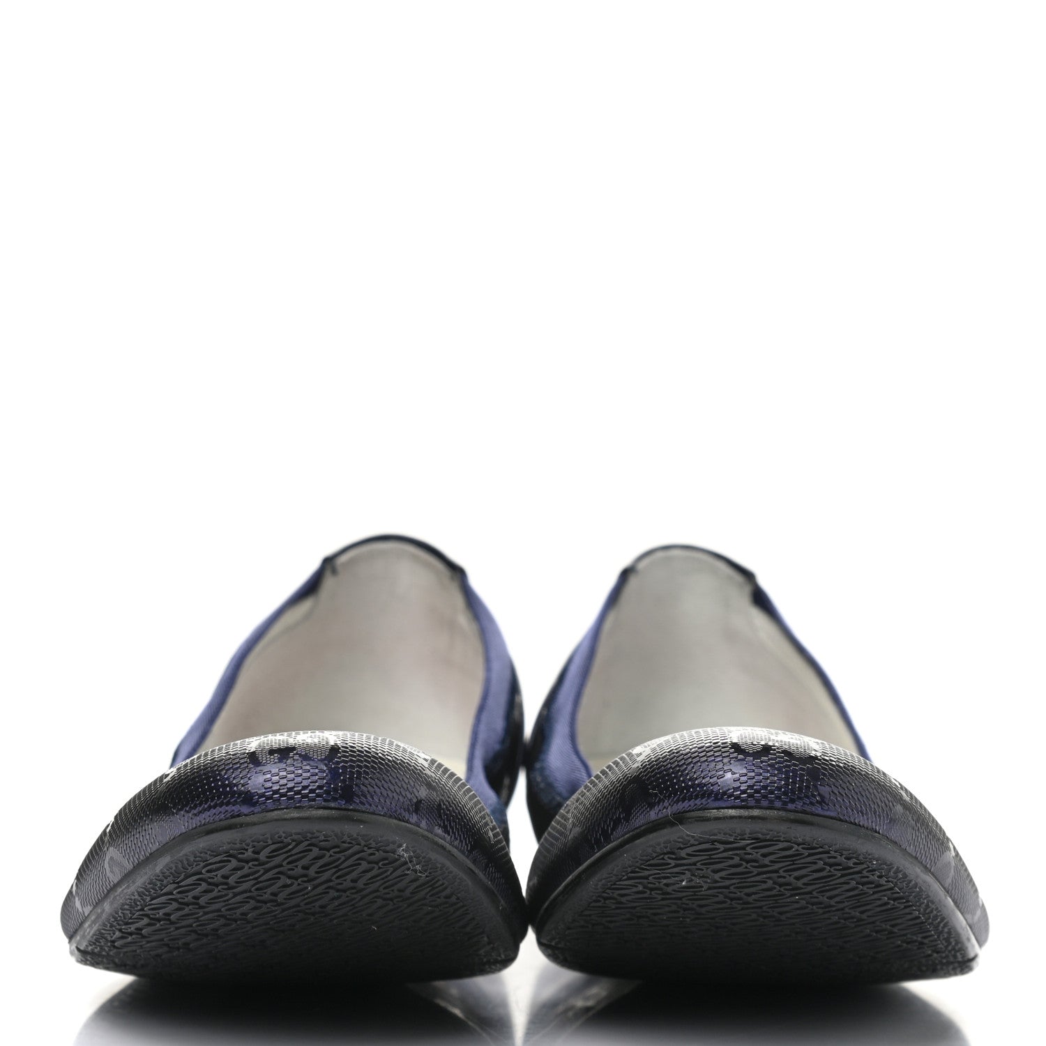 Gucci Imprime Monogram Ballerina Flats 38.5 Blue 2 of 10