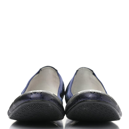 Gucci Imprime Monogram Ballerina Flats 38.5 Blue 2 of 10