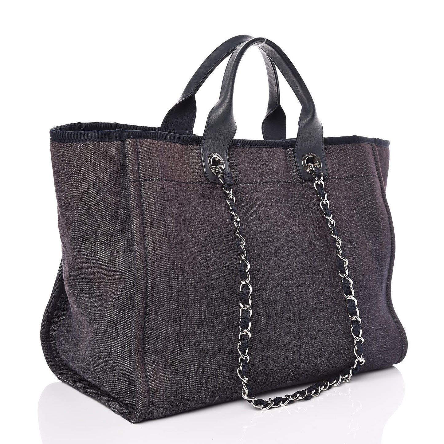 Denim Large Deauville Tote Dark Blue