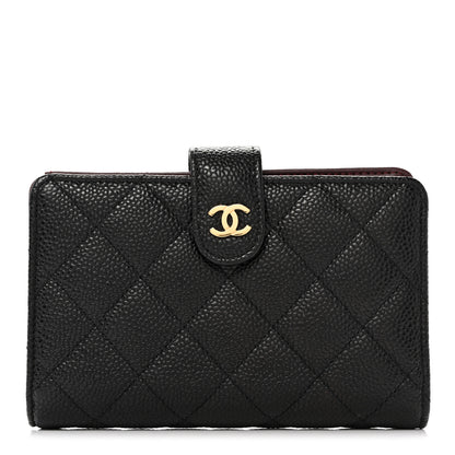 Chanel Caviar Quilted Zipped Pocket Wallet Black 1 of 10