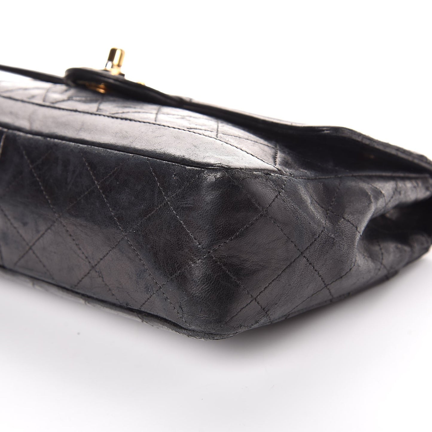 Lambskin Quilted Medium Single Flap Black