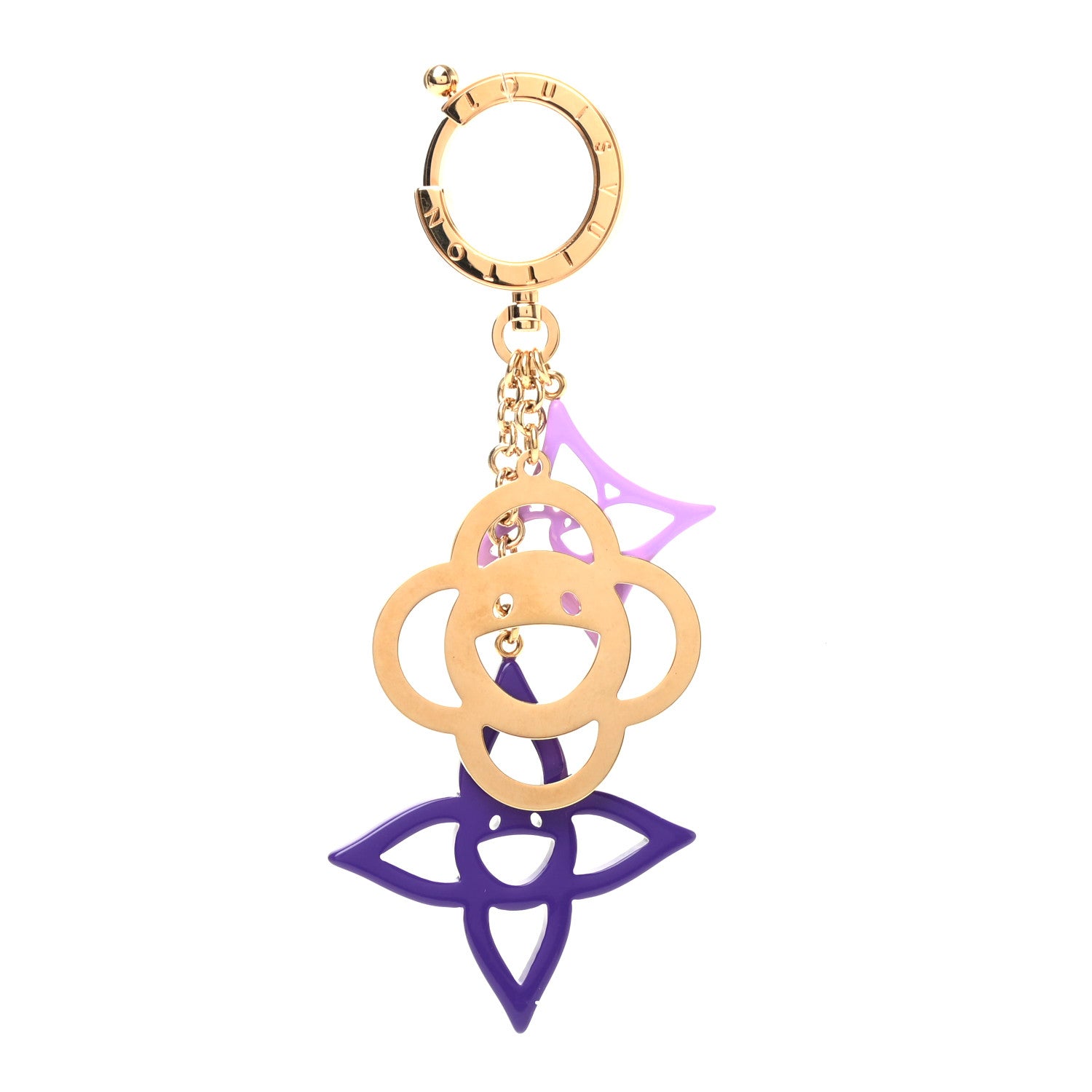 Louis Vuitton Brass Enamel Cosmic Blossom Bag Charm Violet 1 of 3