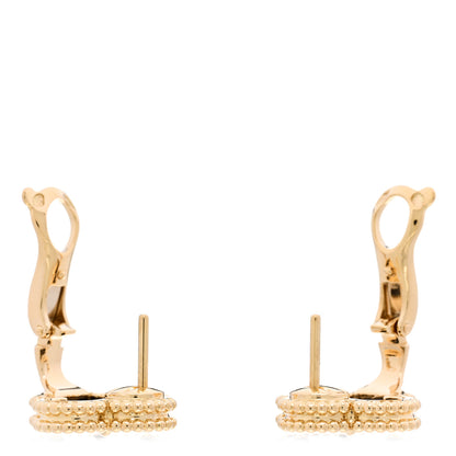 Van Cleef & Arpels 18K Yellow Gold Black Onyx Vintage Alhambra Earrings 3 of 5