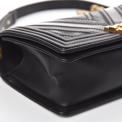 Chanel Caviar Suede Calfskin Chevron Medium Boy Flap Black 5 of 16