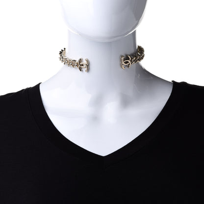 Chanel Metal CC Chain Link Choker Necklace S Gold 2 of 6
