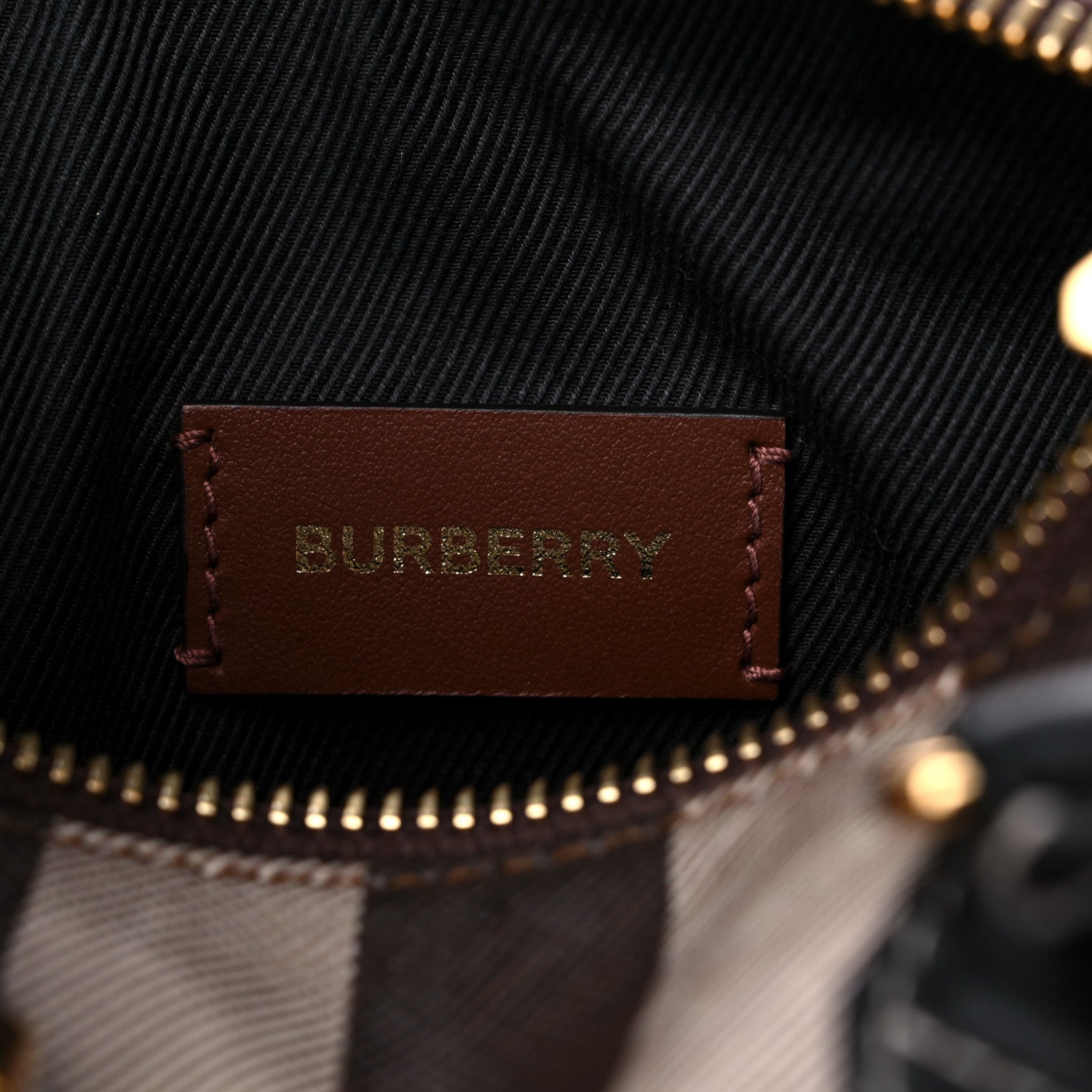 Burberry E-canvas Check Mini Bowling Bag Dark Birch Brown 6 of 10