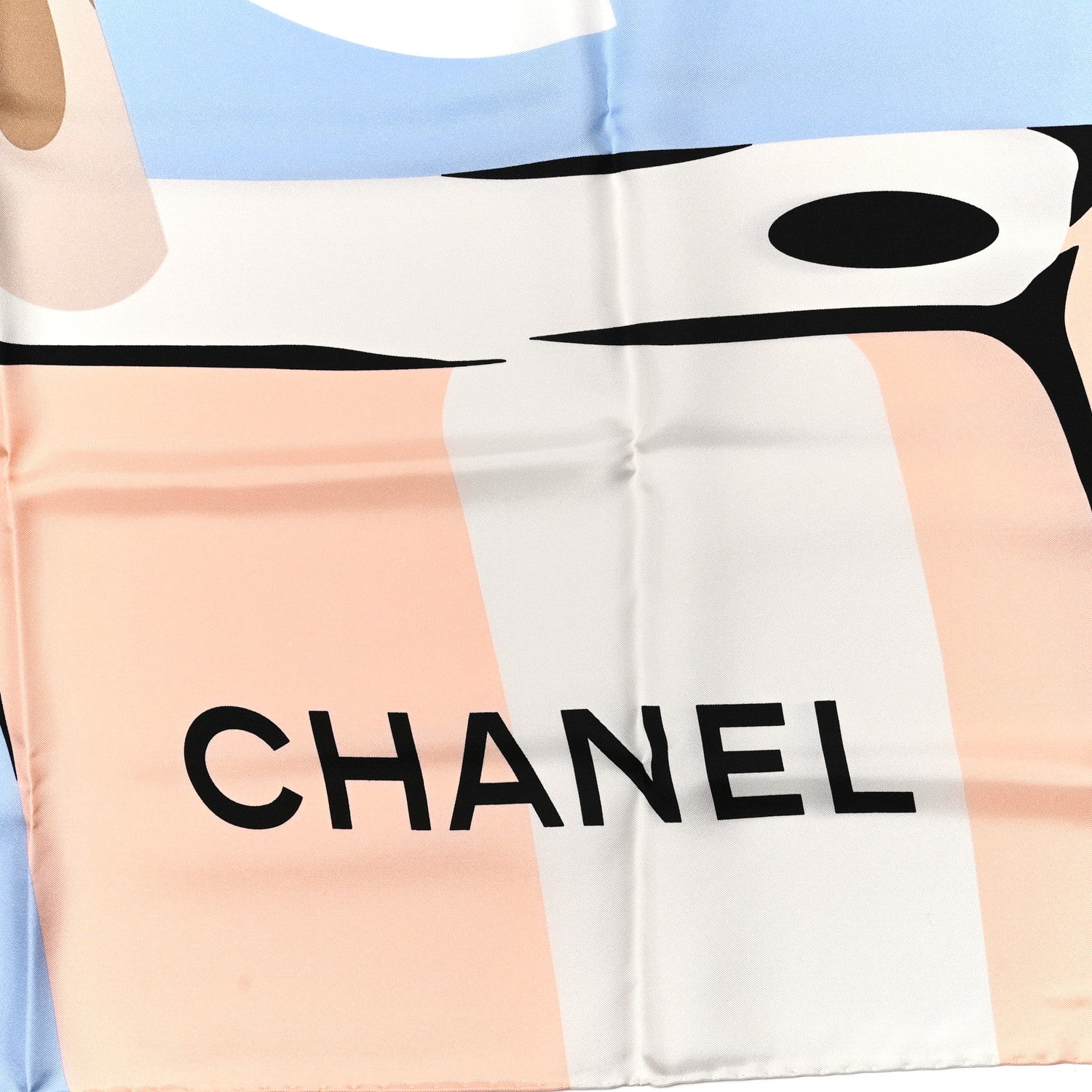 Chanel Silk CC Lock Square Scarf Blue Pink 2 of 4