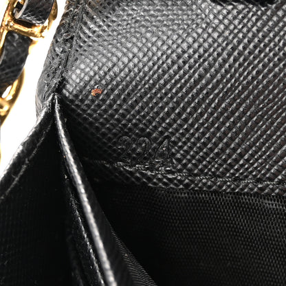 Prada Saffiano Metal Oro Chain Wallet Black 7 of 10