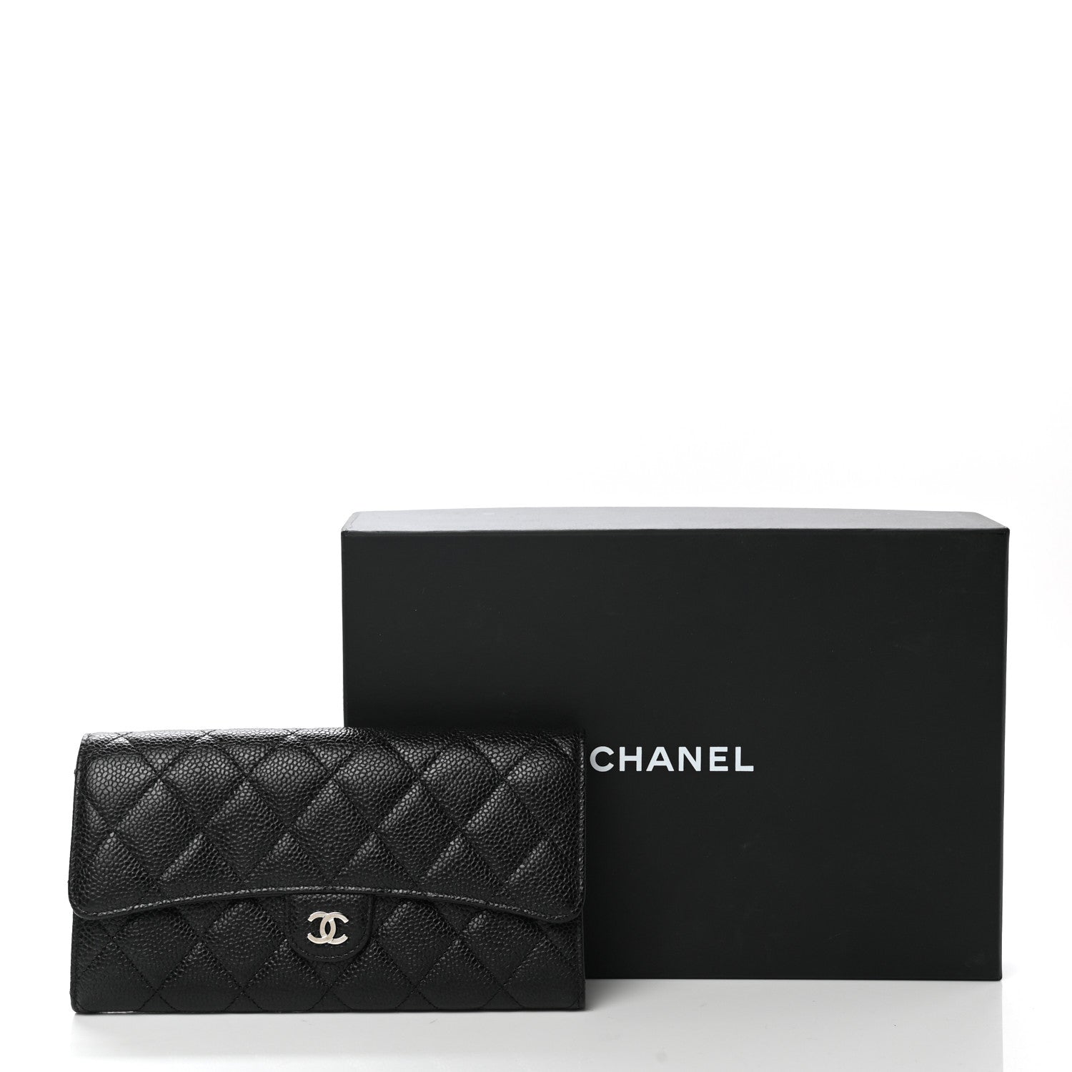 Chanel Caviar Quilted Large Flap Wallet Black 9 of 9