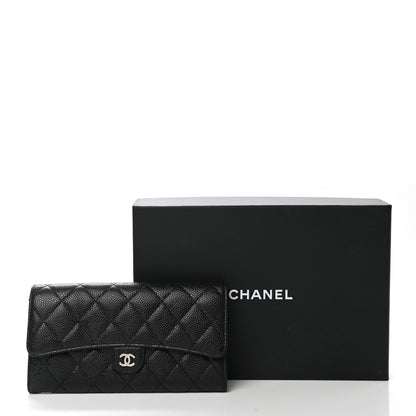 Chanel Caviar Quilted Large Flap Wallet Black 9 of 9