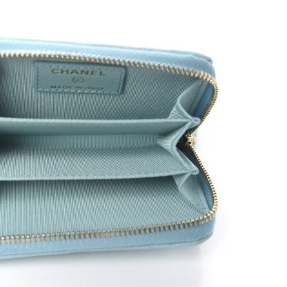 Chanel Caviar Quilted Zip Coin Purse Light Blue 5 of 8