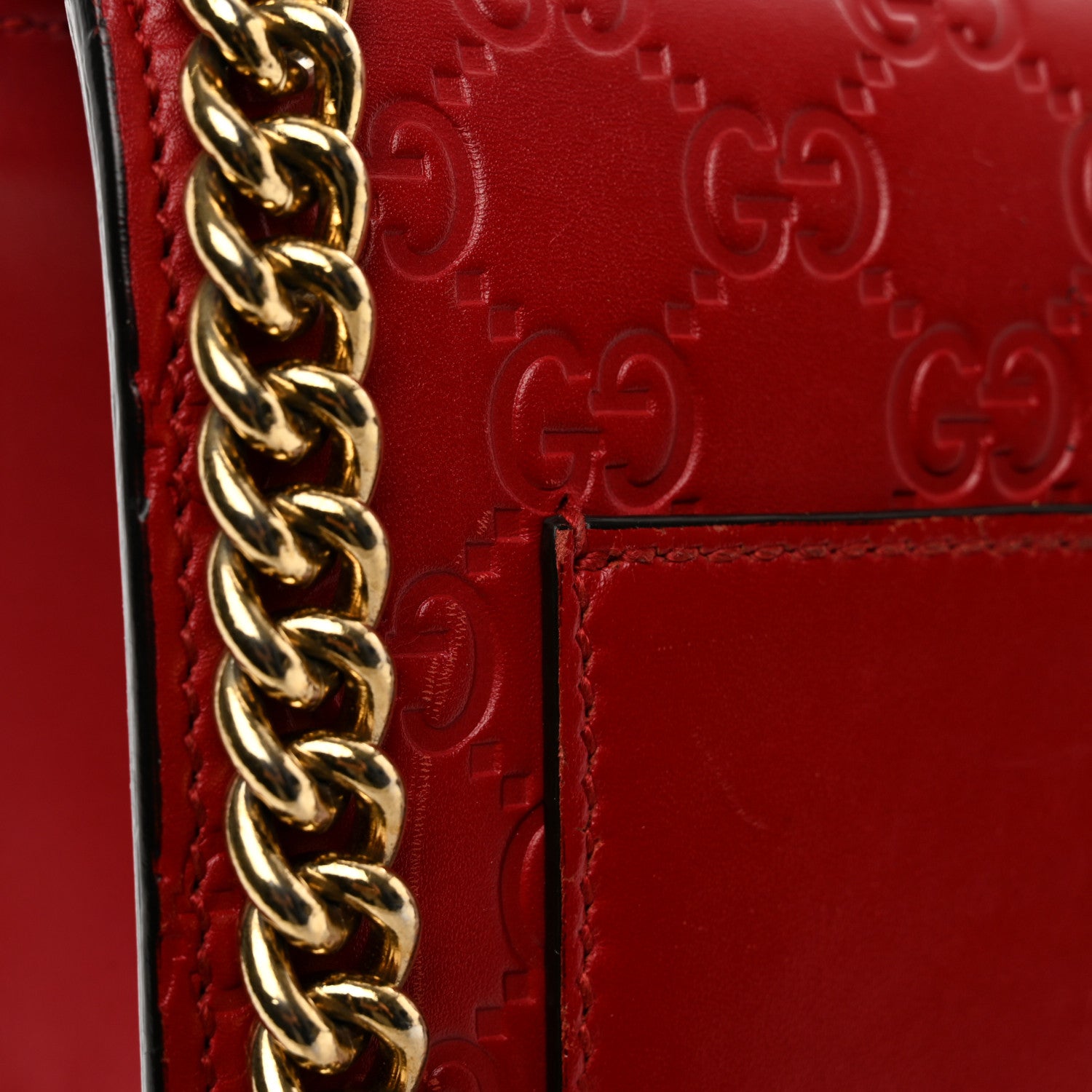 Gucci Guccissima Small Padlock Shoulder Bag Hibiscus Red 13 of 13