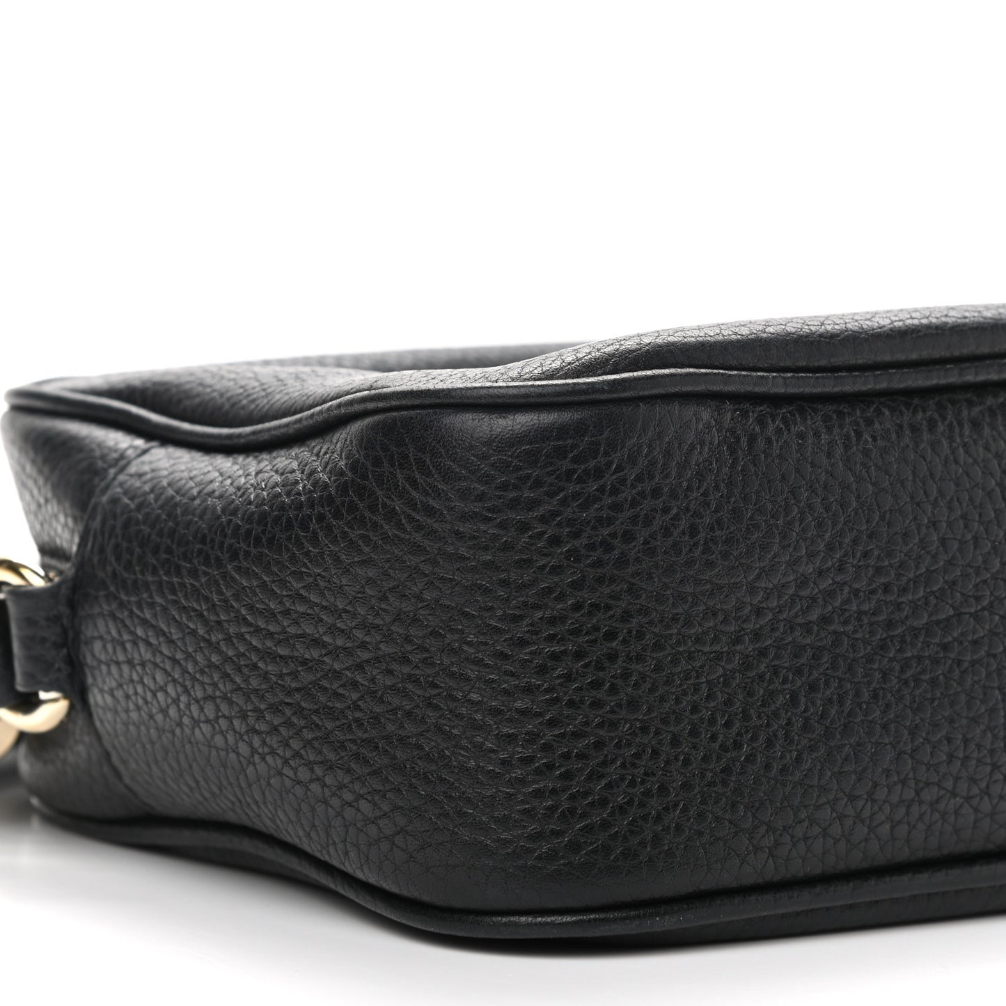 Pebbled Calfskin Small Soho Disco Bag Black