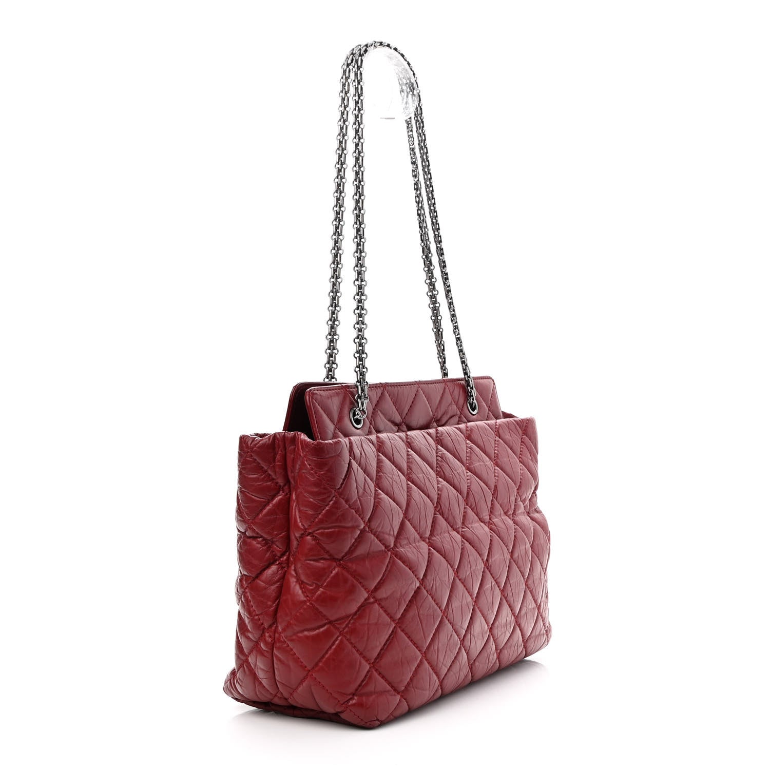 Chanel Aged Calfskin Quilted Reissue 2.55 Tote Red 3 of 11
