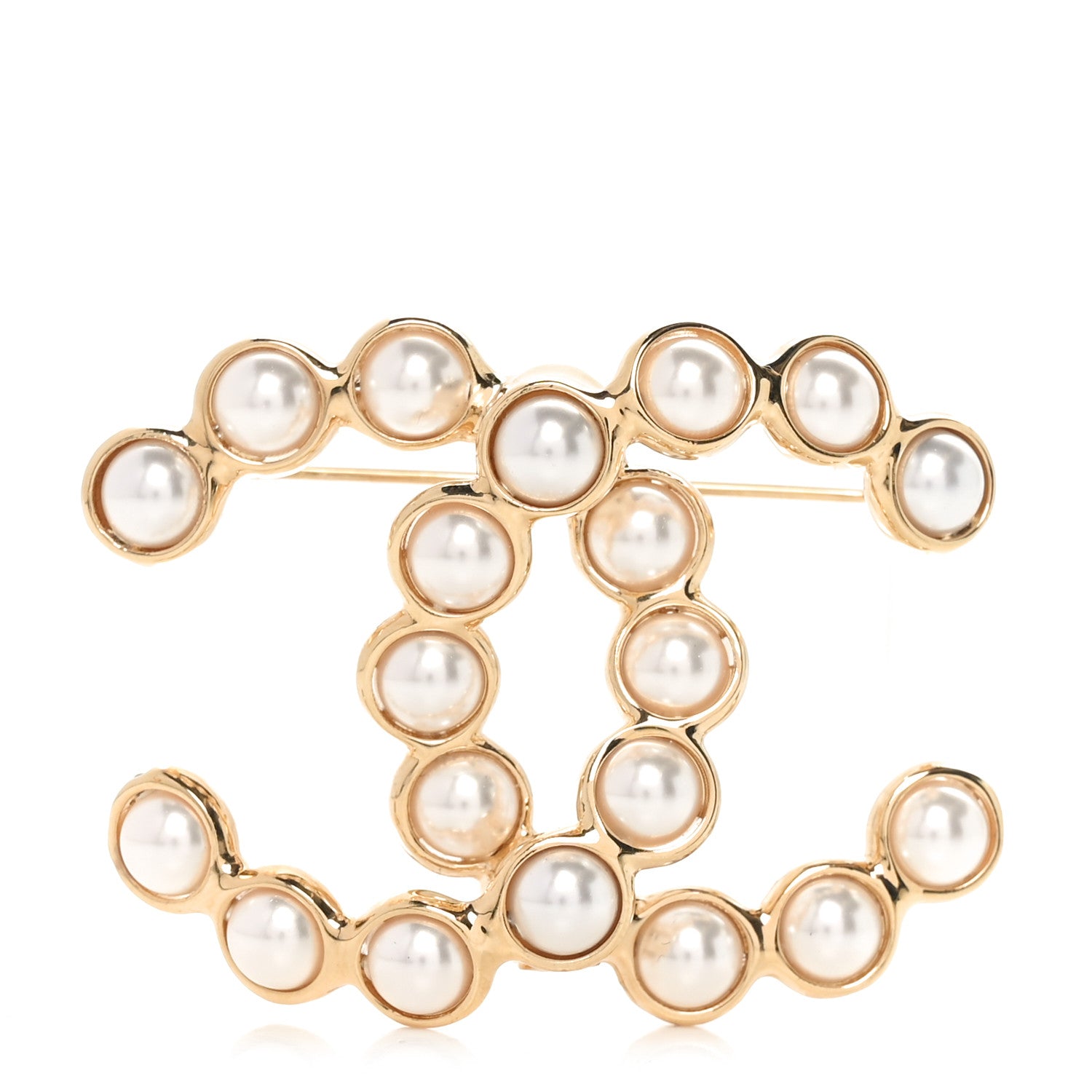 Chanel Pearl CC Brooch Gold 1 of 5