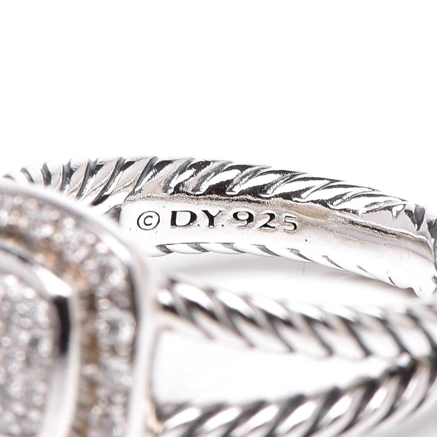 Sterling Silver Diamond 7mm Petite Albion Pave Ring 50 5.25
