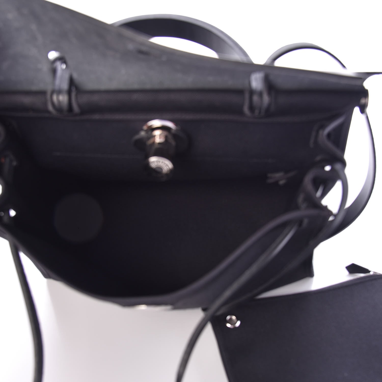 Hermes Military Toile Vache Hunter Herbag Zip PM 31 Black 10 of 10