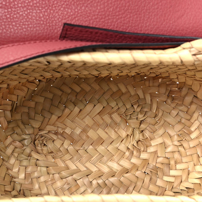 Chloe Raffia Calfskin Marcie Basket Peony Red 5 of 7