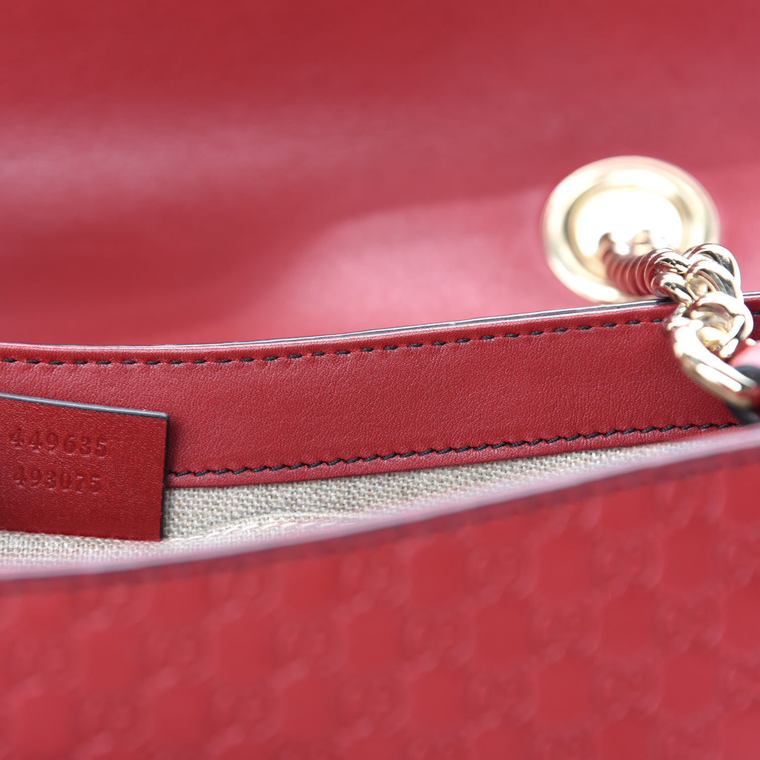 Gucci Microguccissima Medium Emily Chain Shoulder Bag Red 9 of 10