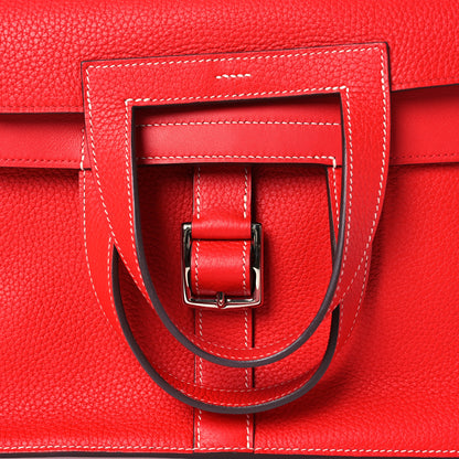 Hermes Taurillon Clemence Halzan 31 Rouge De Coeur 8 of 11