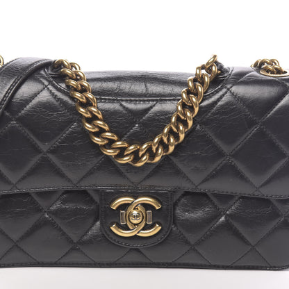 Chanel Glazed Calfskin Quilted Medium Perfect Edge Flap Black 8 of 10