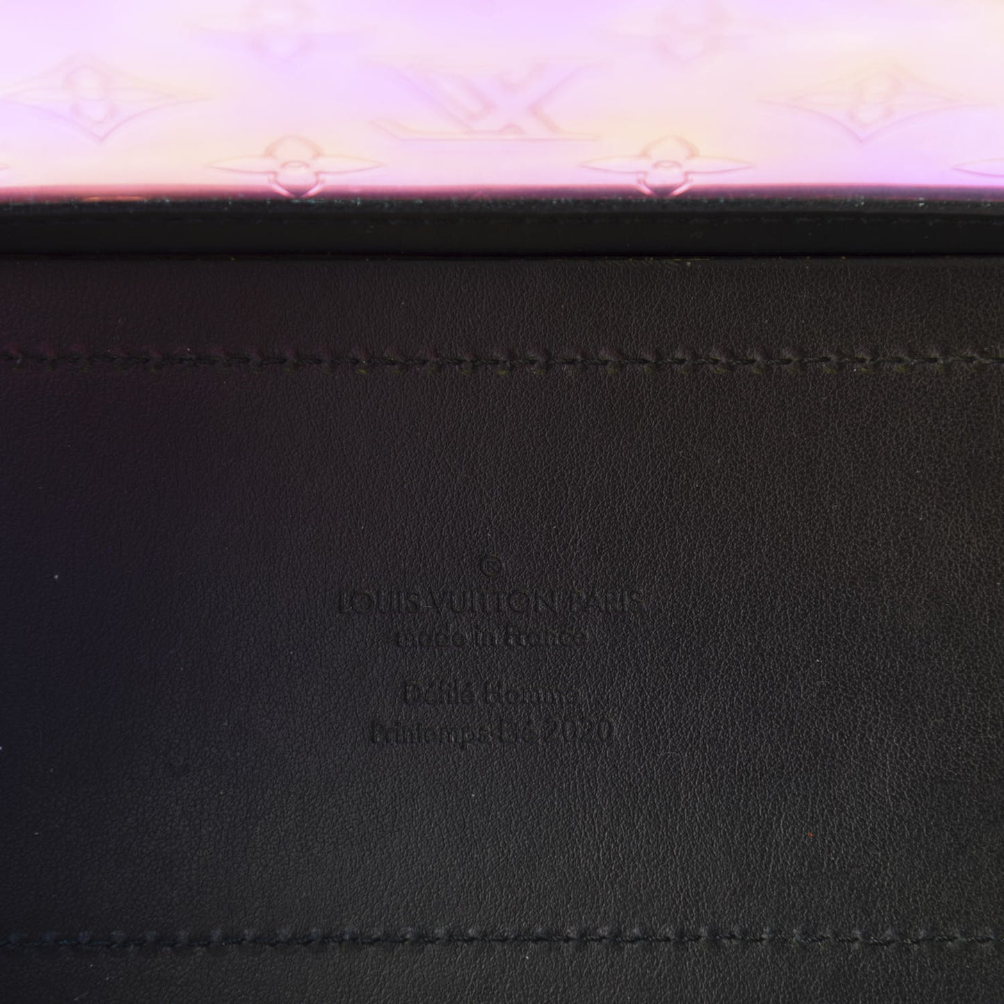 Calfskin PVC Monogram Solar Ray Soft Trunk Iridescent Prism Black