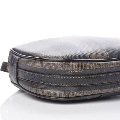 Fendi Calfskin Coated Canvas Pequin Crossbody Bag Tobacco 12 of 13