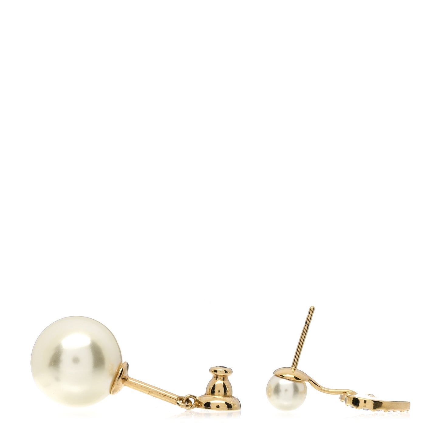 Pearl Crystal Heart Tribal Earring Gold