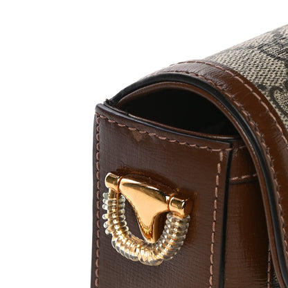 Gucci GG Supreme Monogram Web Mini Horsebit 1955 Shoulder Bag Beige Brown Sugar 14 of 14