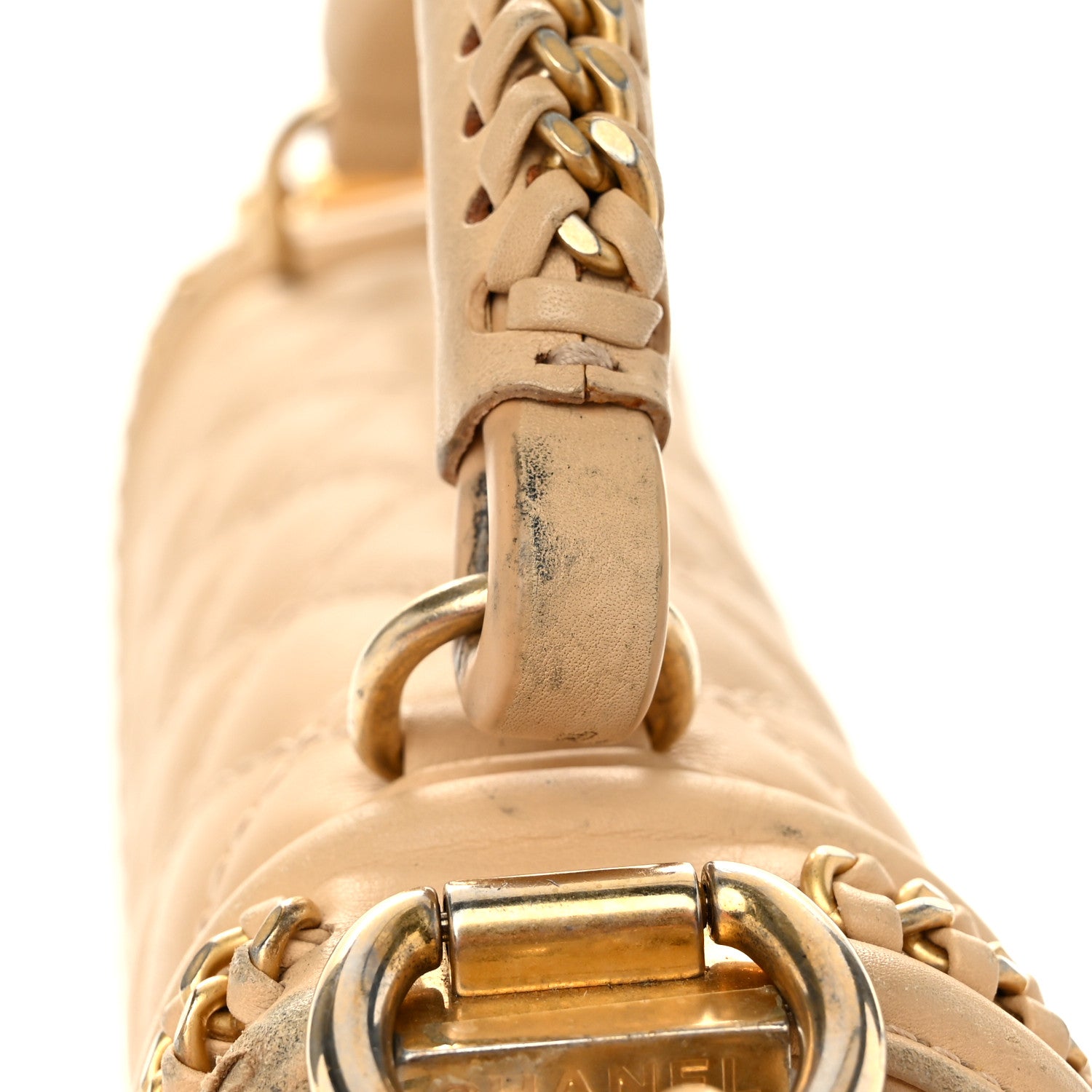 Chanel Calfskin Quilted Small Boy Handle Flap Beige 13 of 15