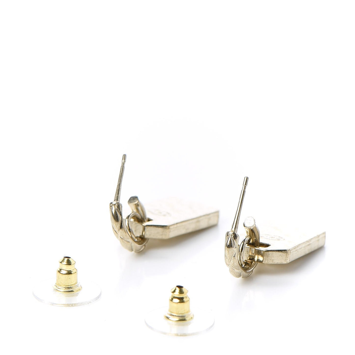 CC Tag Drop Earrings Gold