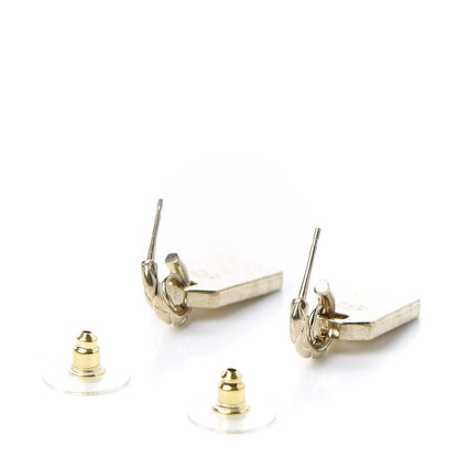 Chanel CC Tag Drop Earrings Gold 3 of 5