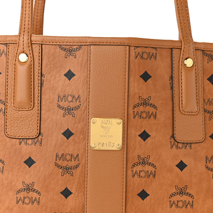MCM Visetos Medium Liz Reversible Shopper Tote Cognac 8 of 14