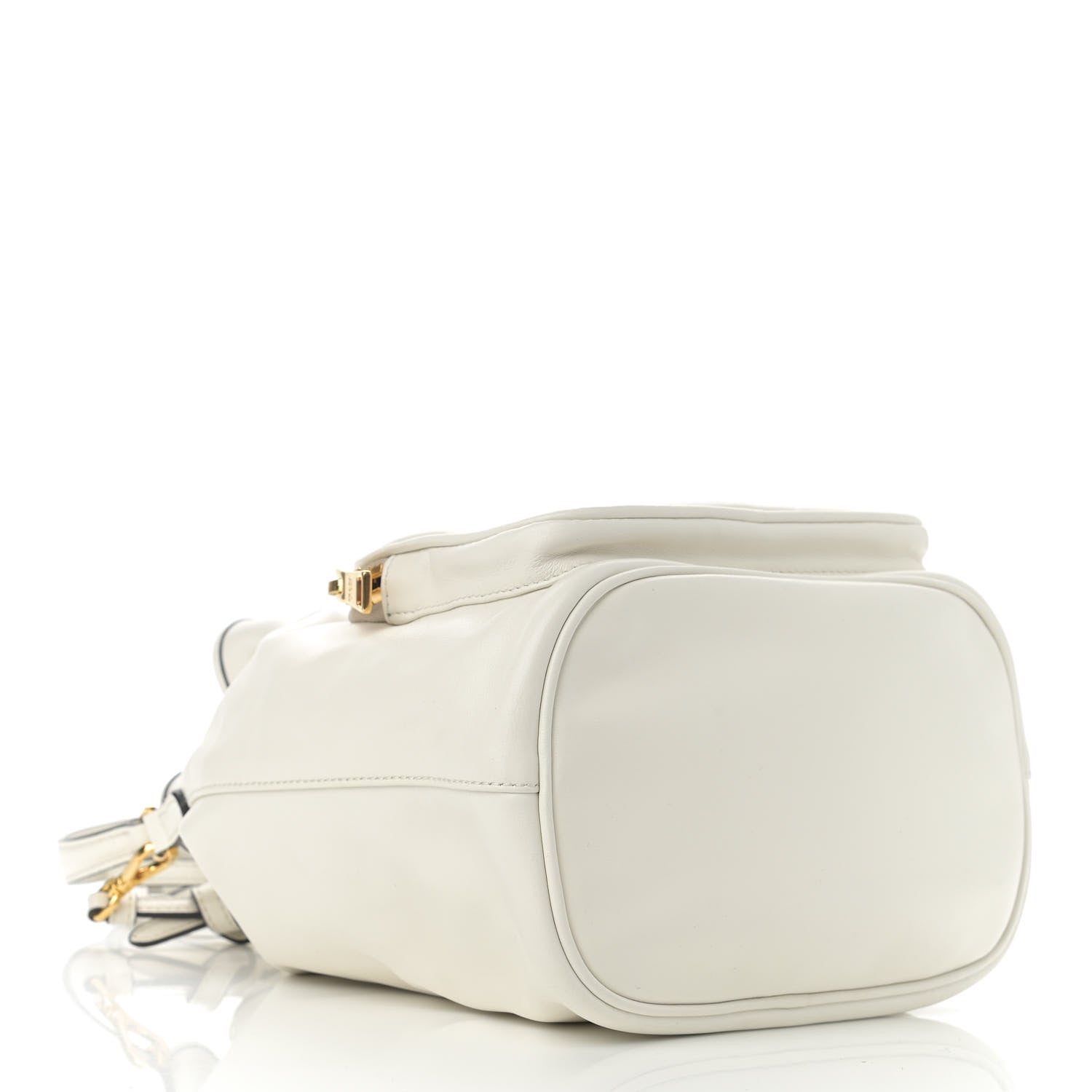 Prada Soft Calfskin Saffiano Mini Bucket Crossbody Bag White 4 of 11