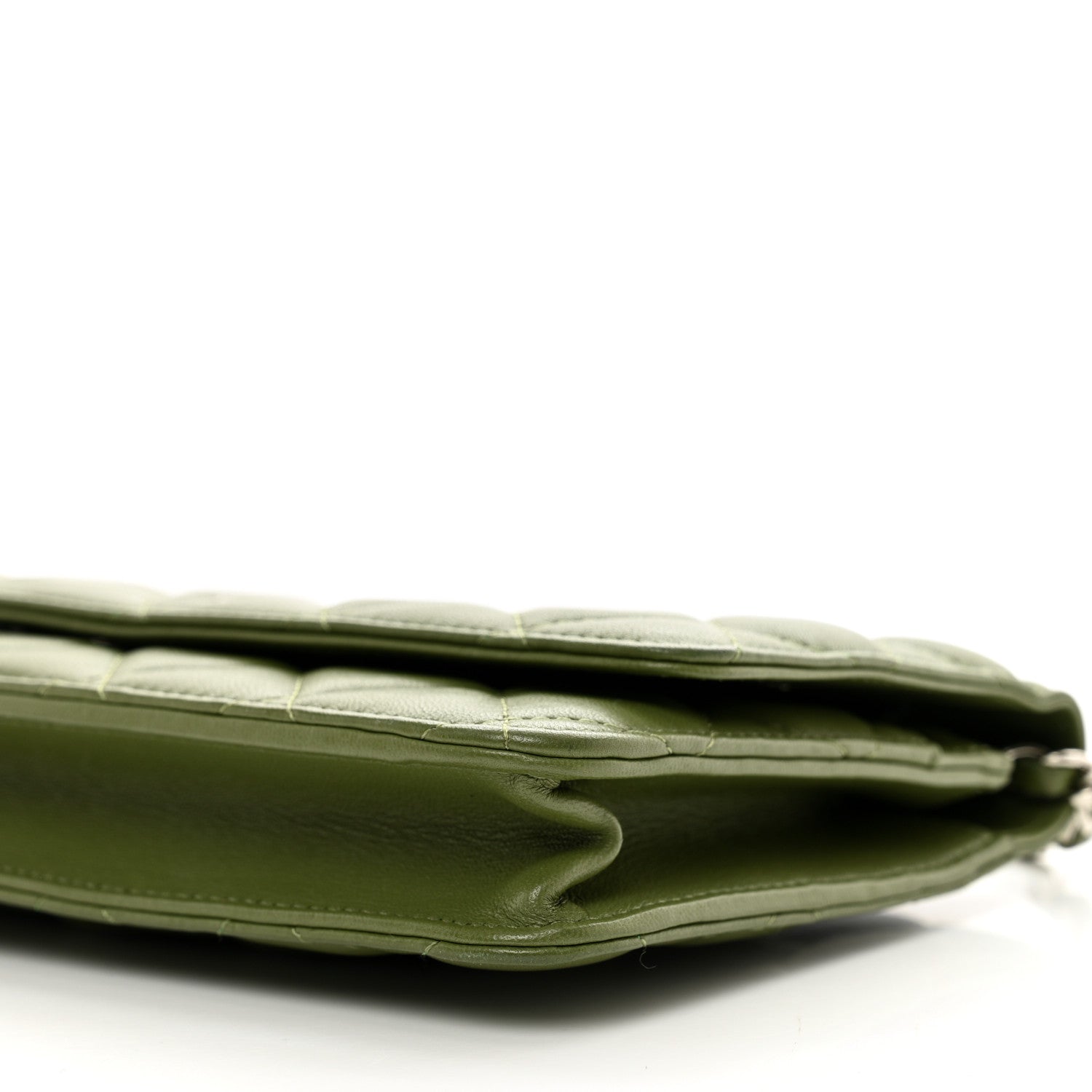 Chanel Lambskin Quilted Wallet On Chain WOC Green 11 of 12