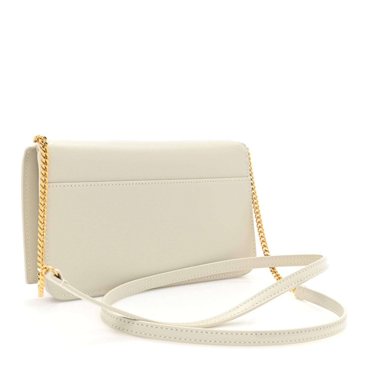 Saint Laurent Smooth Calfskin Monogram Phone Holder Crossbody Blanc Vintage 3 of 9