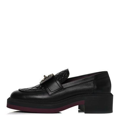 Chanel Lambskin Quilted CC Turnlock Loafers 39 Black 1 of 9
