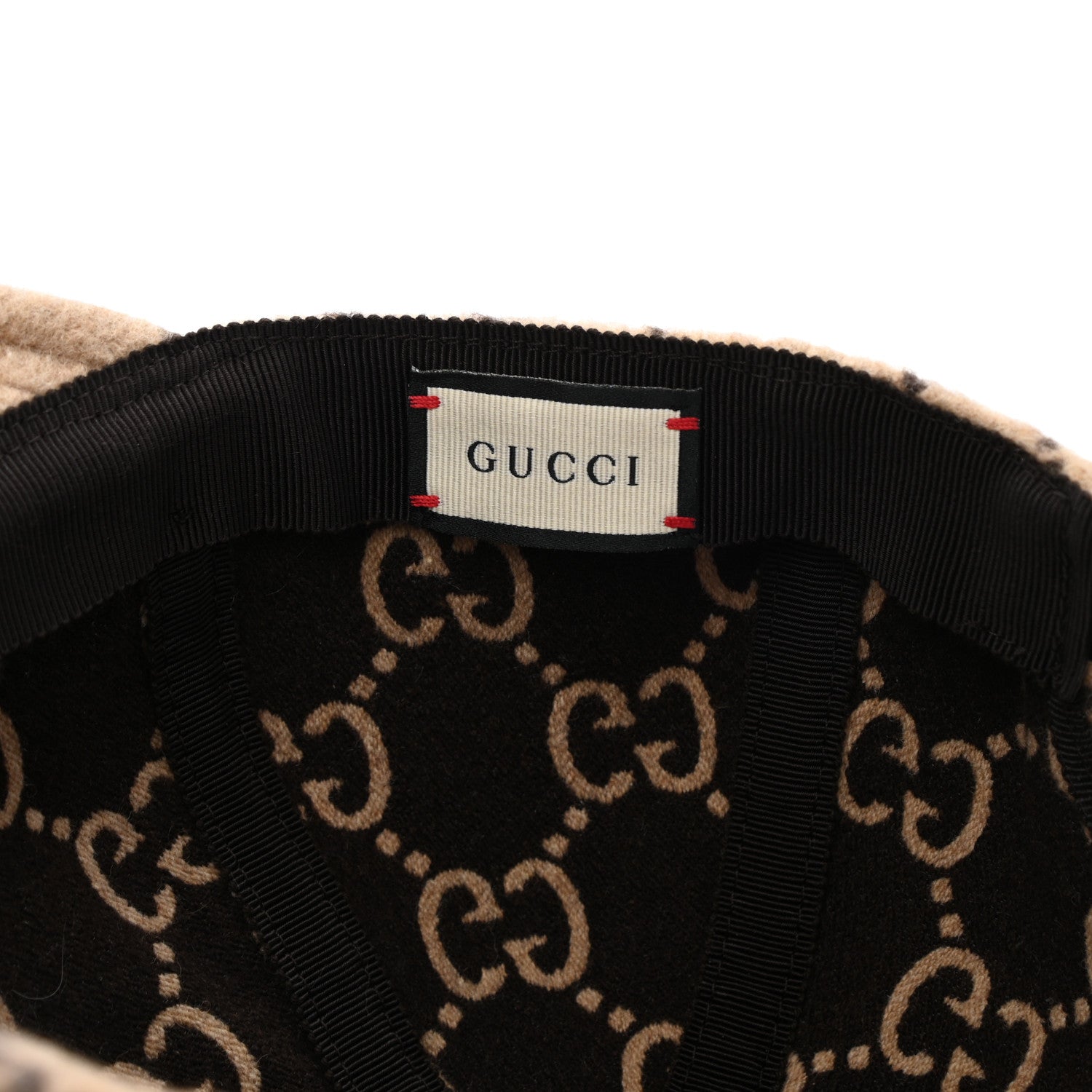 Gucci Covered Wool GG Monogram Baseball Hat M Beige Ebony 8 of 10