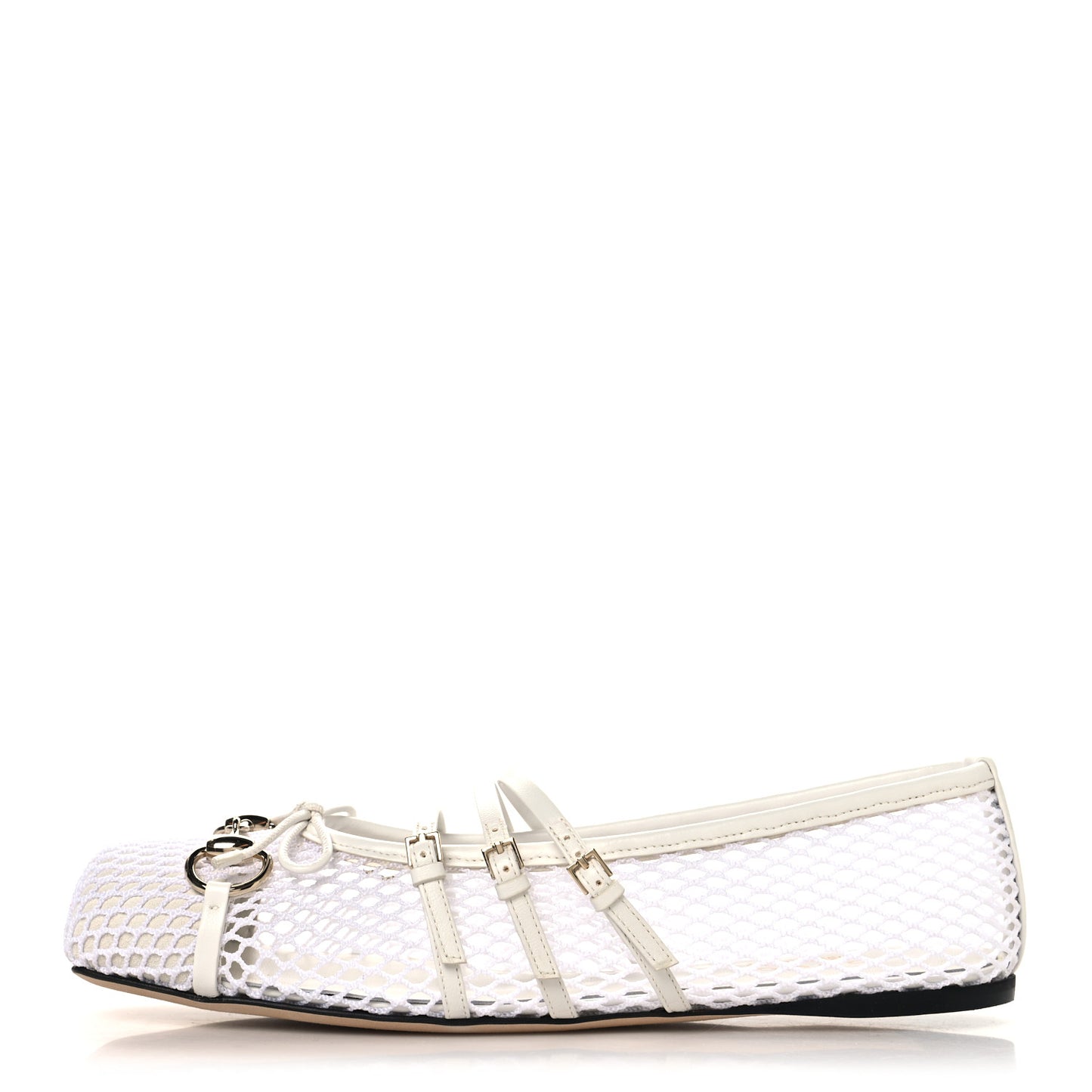 Video Net Nappa Horsebit Ballerina Flats 39 Great White