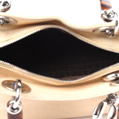 Christian Dior Canvas Tortoise Medium Lady Dior Ivory 3 of 4