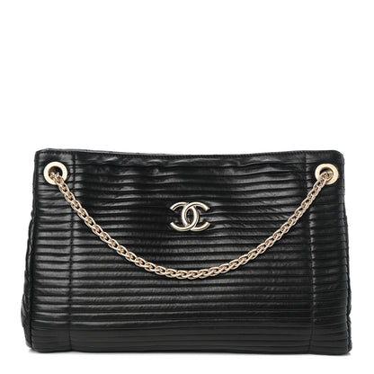 Chanel Lambskin Pleated Shoulder Bag Black 1 of 10