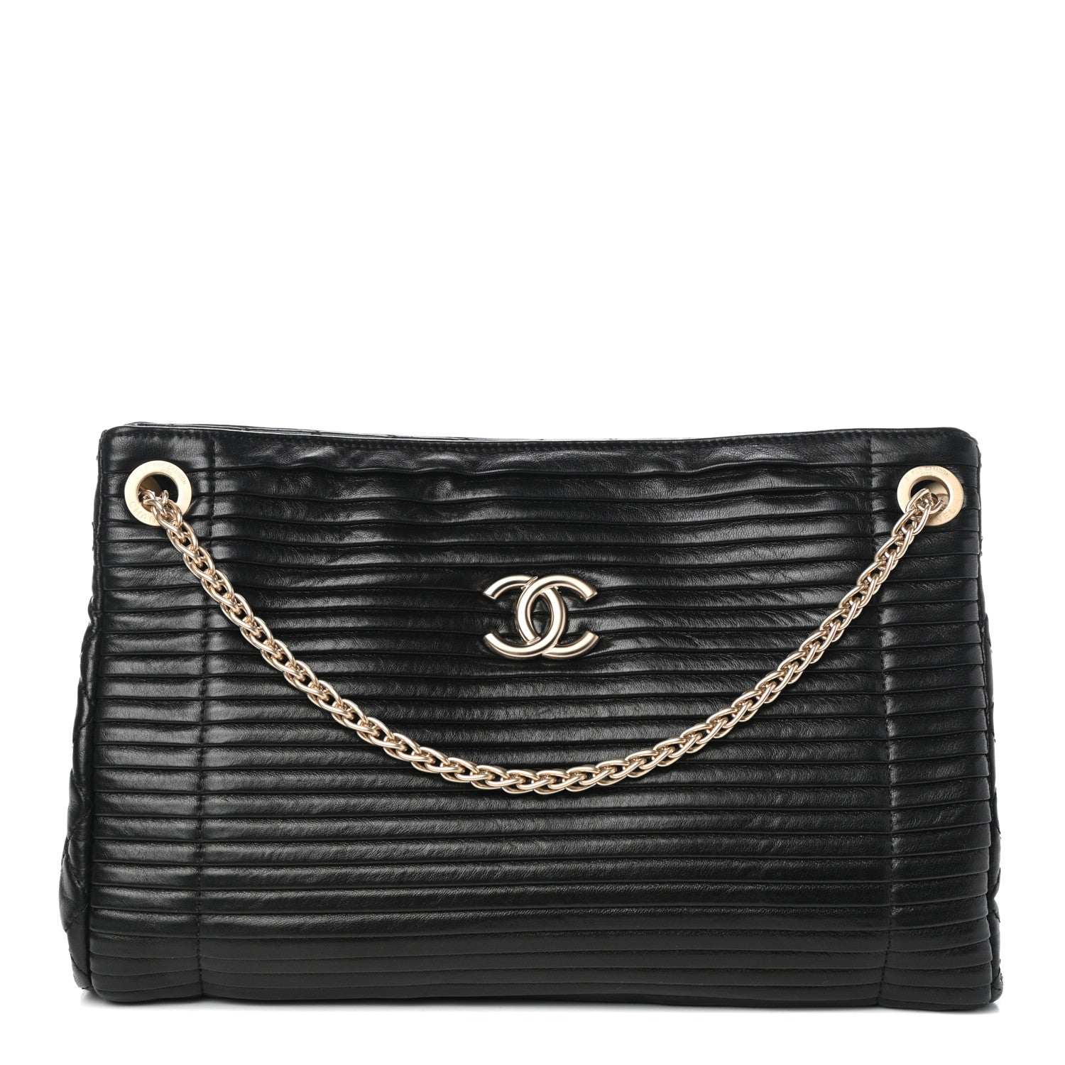 Chanel Lambskin Pleated Shoulder Bag Black 1 of 10