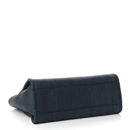 Chanel Mixed Fibers Small Deauville Tote Navy Blue 4 of 9