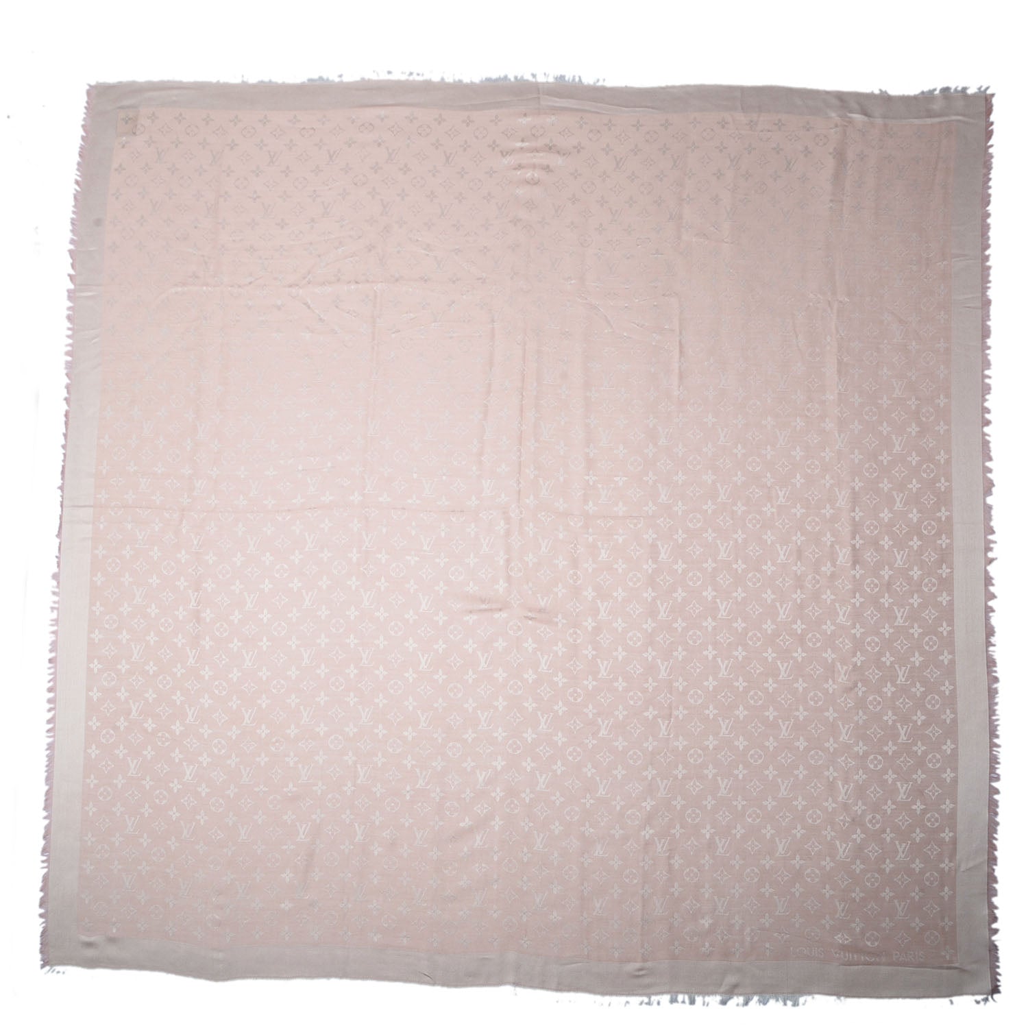 Louis Vuitton Silk Wool Monogram Denim Shawl Rose 3 of 5