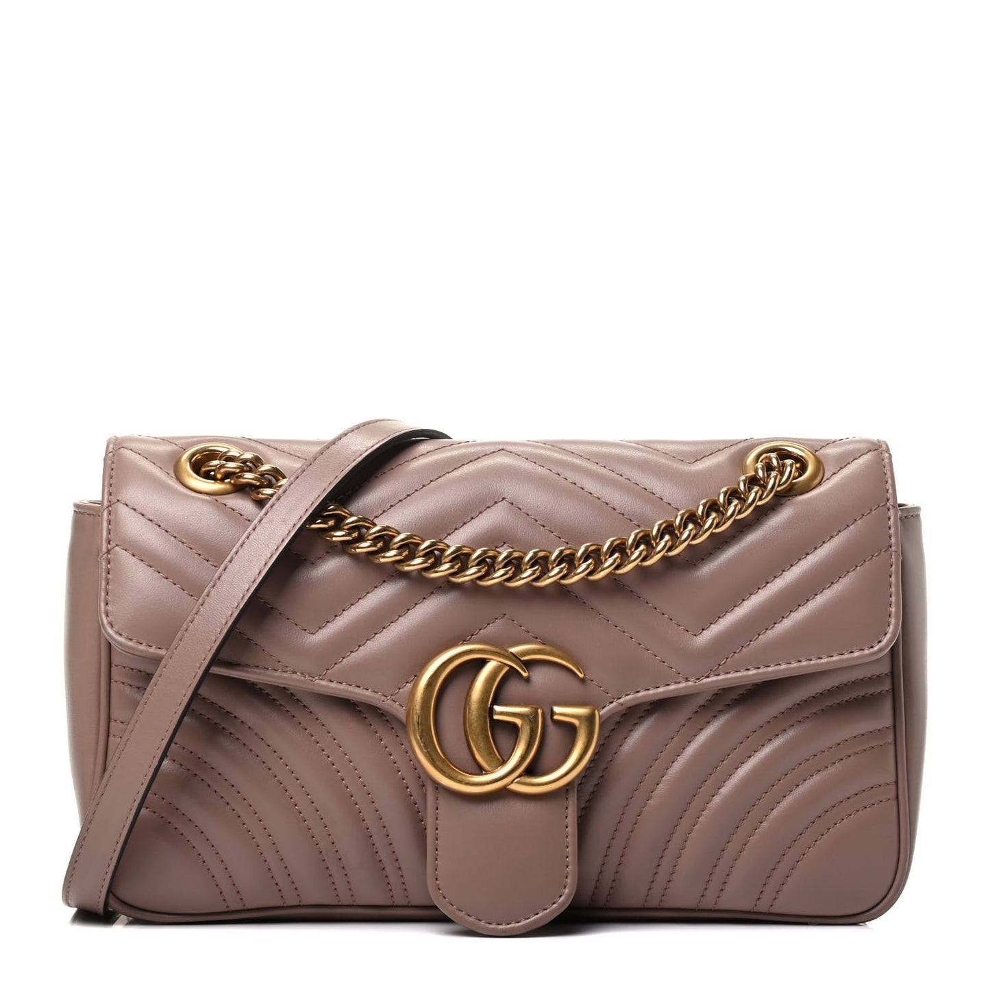 Calfskin Matelasse Small GG Marmont Shoulder Bag Porcelain Rose