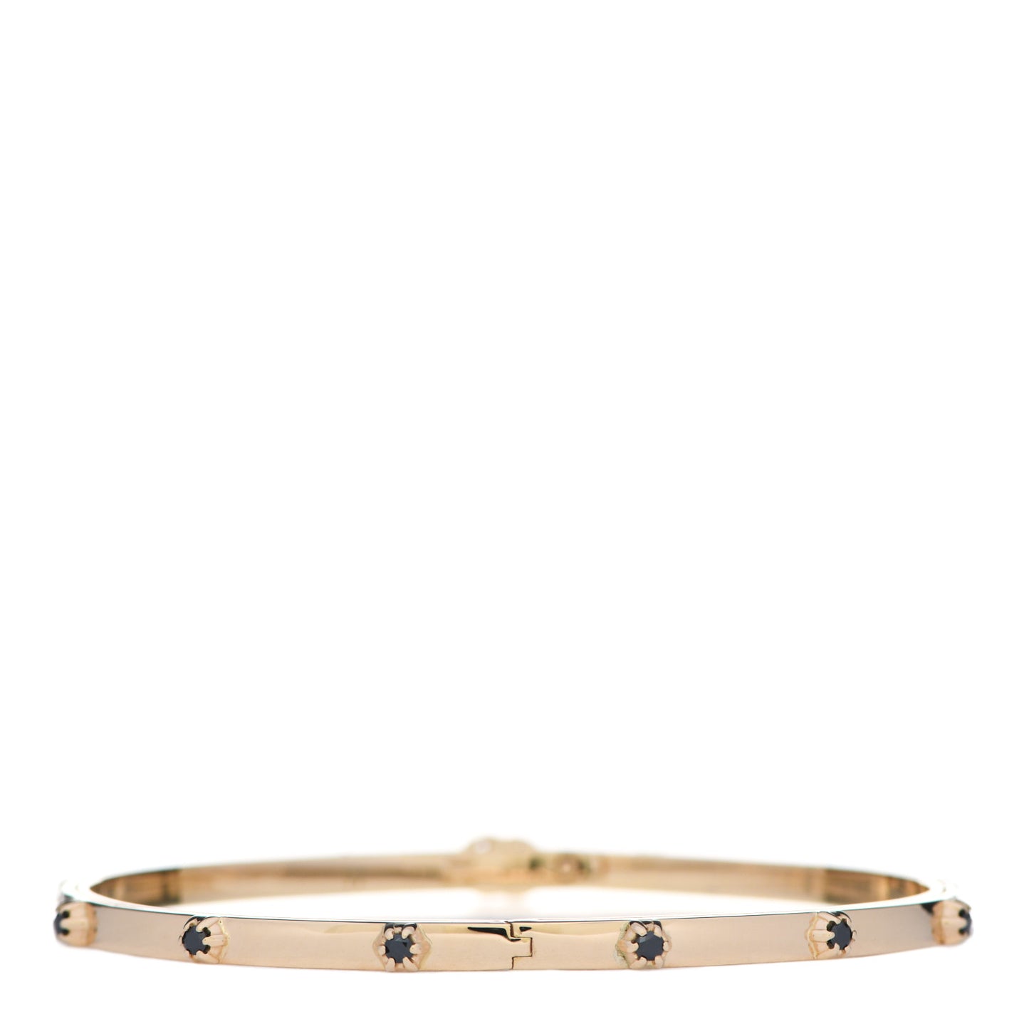 18K Yellow Gold Black Diamond XS Running Bracelet 17