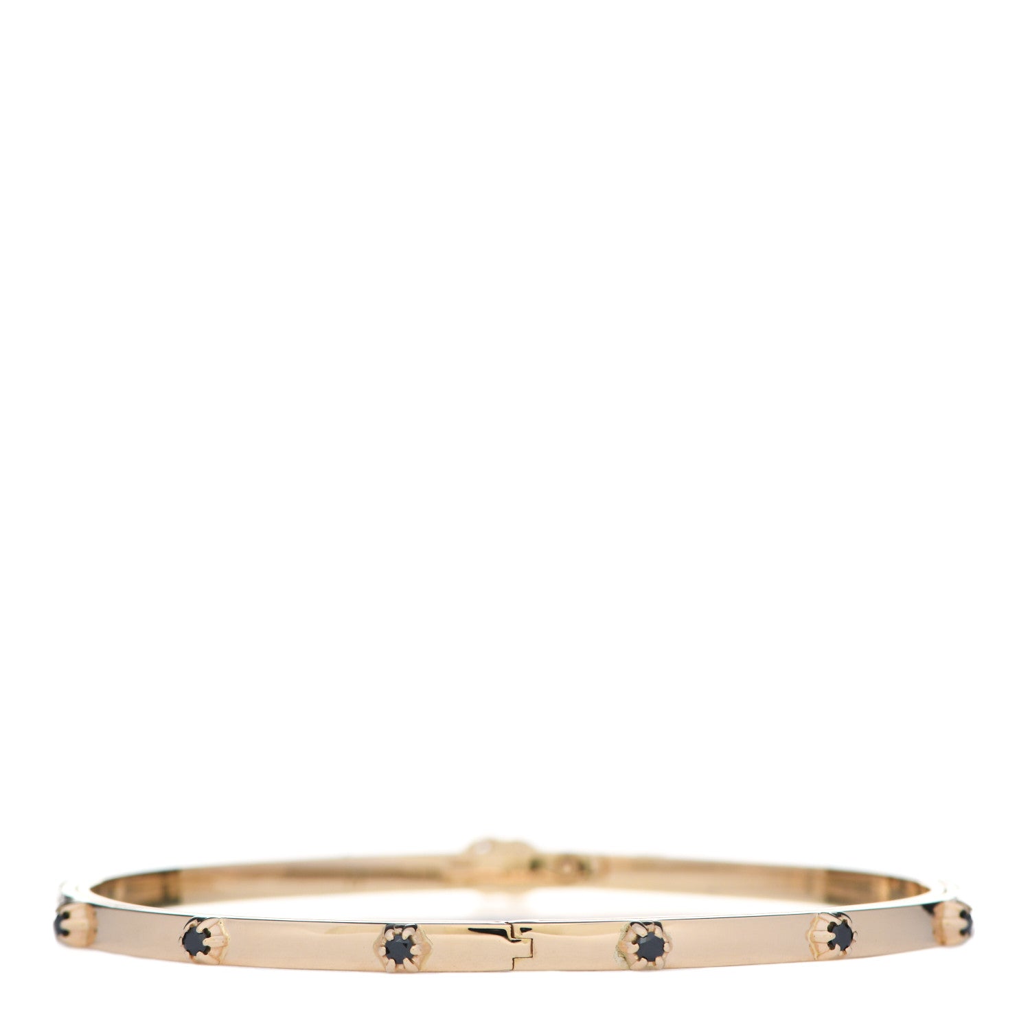 Gucci 18K Yellow Gold Black Diamond XS Running Bracelet 17 3 of 4
