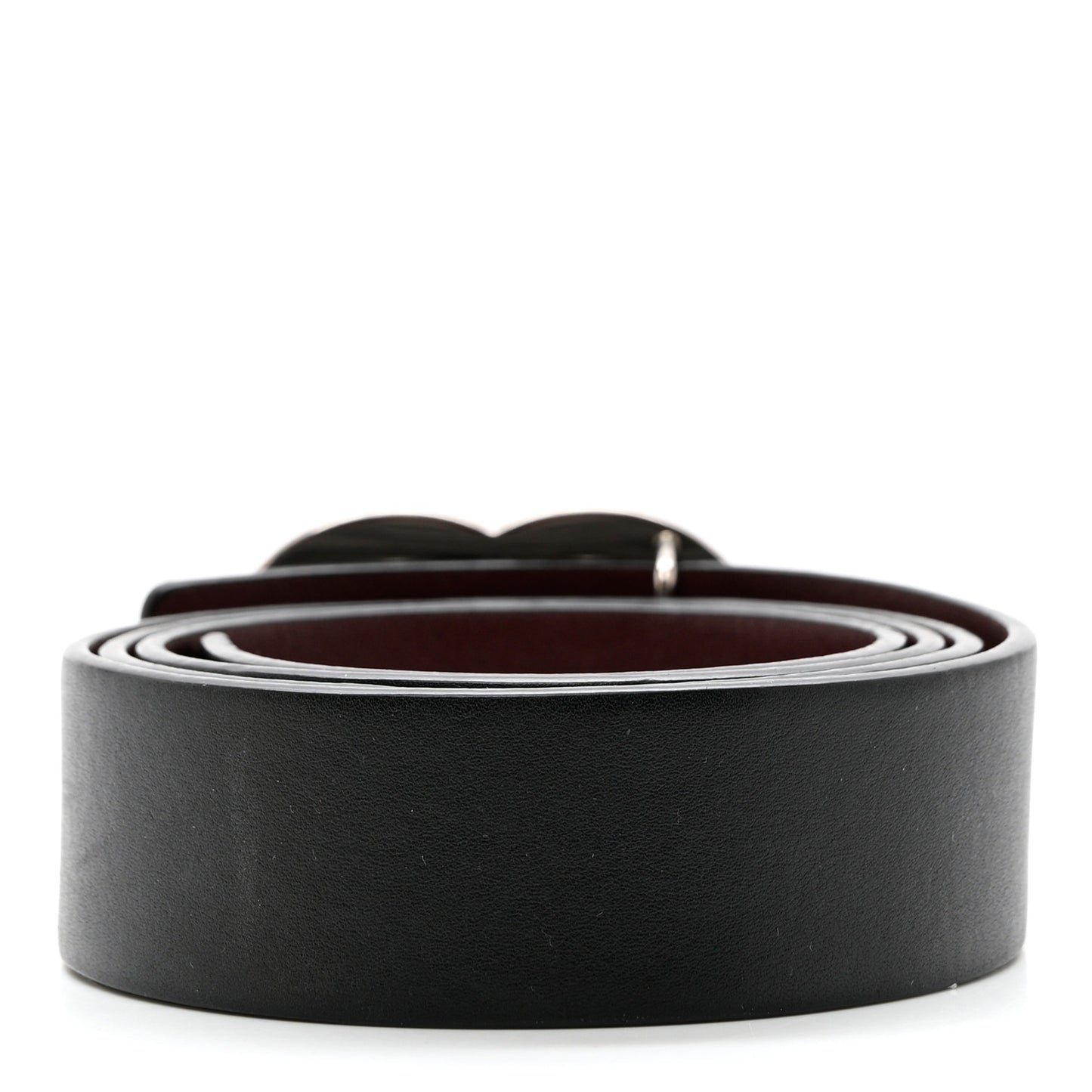 Calfskin CC Reversible Belt 85 34 Black Burgundy